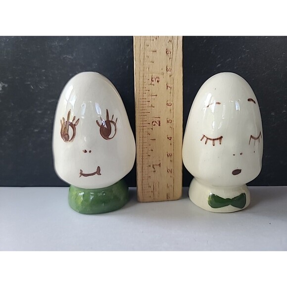 Egg Head Salt And Pepper Shakers Vintage, READ - Picture 3 of 10
